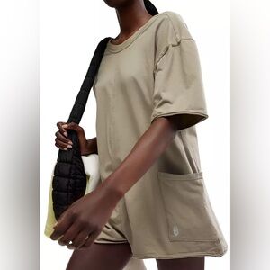 NWT FP Movement Hot Shot Tee Romper~Sage Stone~Size XS